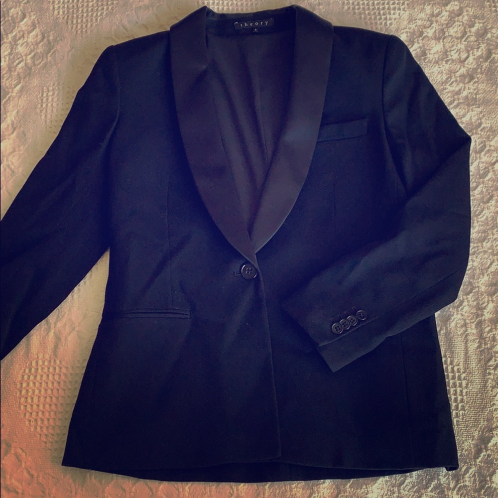 Theory Black Tuxedo Blazer in Modern Cut